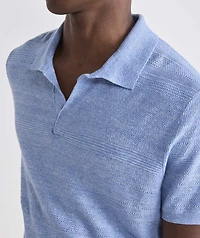 Linen Blend Sweater Polo