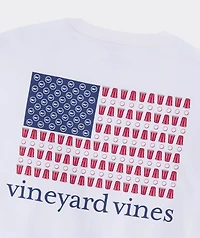 Beer Pong Flag Long-Sleeve Pocket Tee