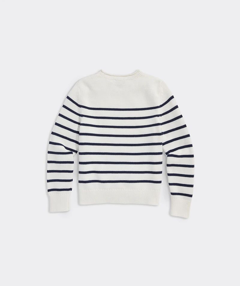 Girls’ Breton Stripe Rollneck Sweater