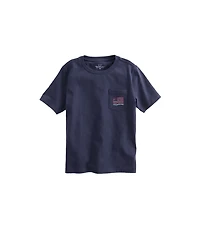 OUTLET Boys' Good Vibes Whale Flag Short-Sleeve Pocket Tee
