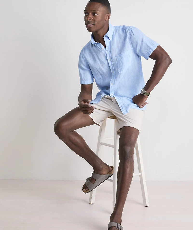 Surfside Solid Linen Short-Sleeve Shirt