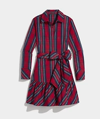 Taffeta Tie-Waist Shirtdress