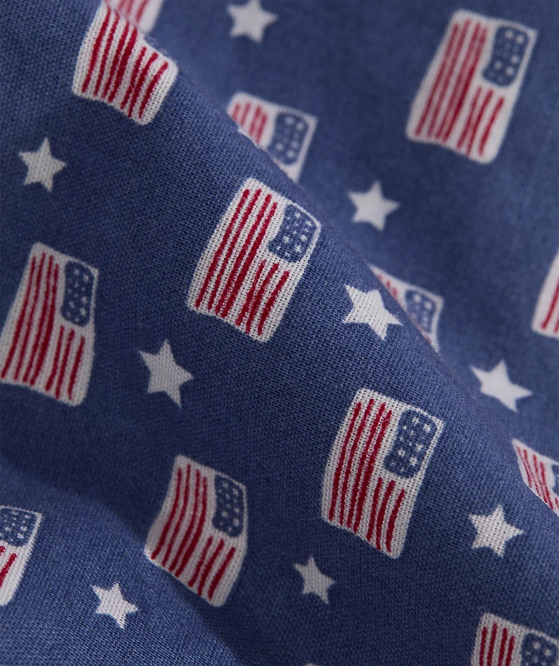 Flags & Stars Cotton Madras Short-Sleeve Shirt