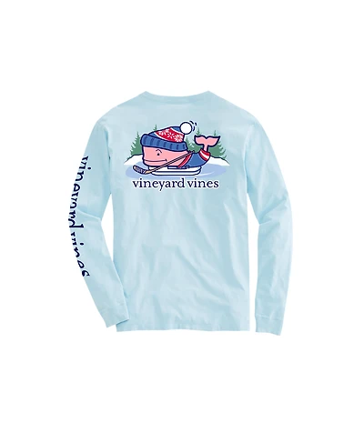 OUTLET Boys Pond Hockey Whale Long-Sleeve Pocket Tee