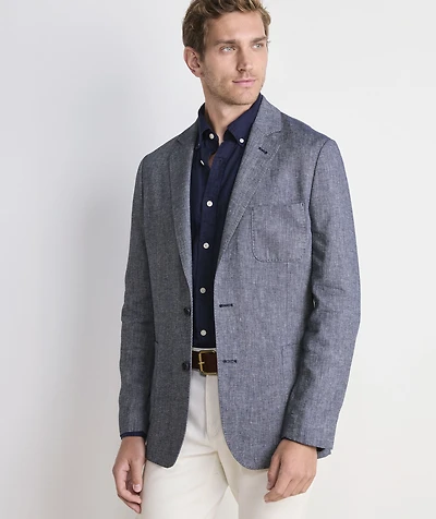 Cotton-Linen Indigo Blazer