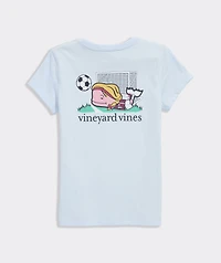 Girls' Soccer Whale Short-Sleeve Pocket Tee