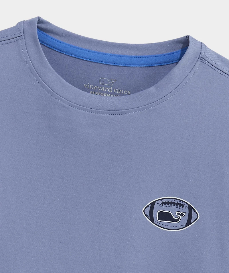 Boys' Football Whale Dot Long-Sleeve Harbor Sun Performance Tee