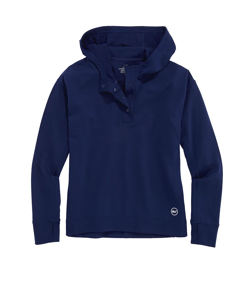 OUTLET Women's Snap Placket Pullover Hoodie