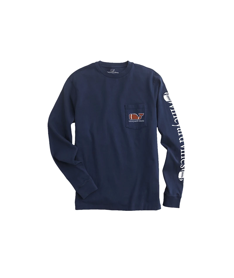 OUTLET Football Whale Long-Sleeve Pocket Tee