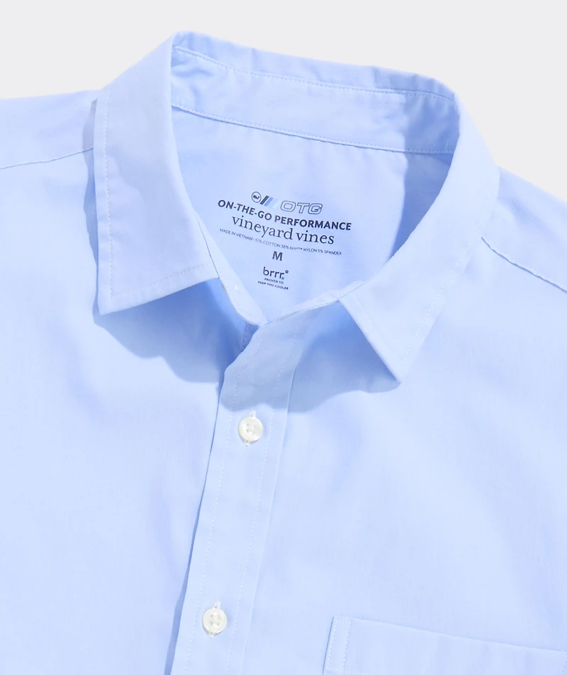 Breakwater Solid Performance Cotton Short-Sleeve Shirt