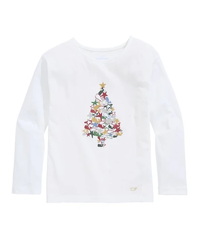OUTLET Girls' Glitter Tree Boatneck Tee