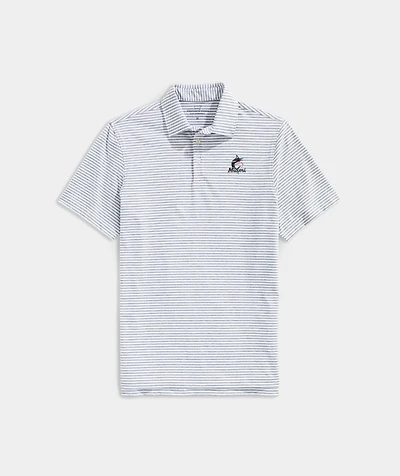 Miami Marlins Winstead Stripe Sankaty Polo