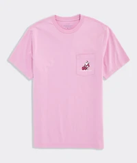 Santa Beach Send Beer Short-Sleeve Pocket Tee