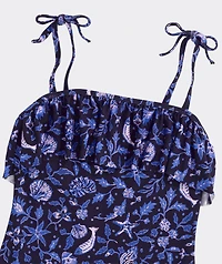 Girls' Ruffle High Neck One-Piece