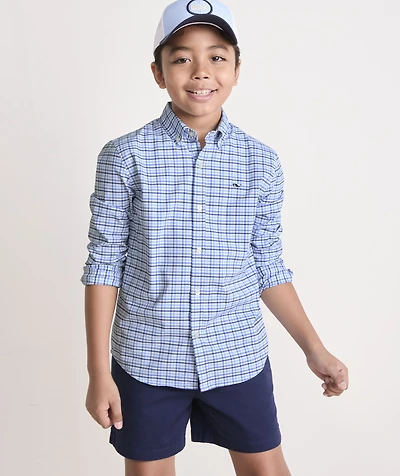Boys' Kingston Tattersall Performance Cotton Shirt