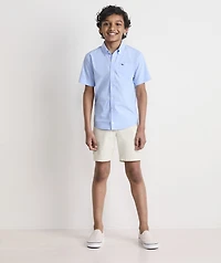 Boys' Breakwater Solid Performance Cotton Short-Sleeve Shirt