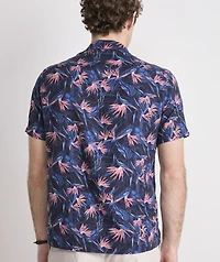 Birds of Paradise Linen Blend Short-Sleeve Cabana Shirt