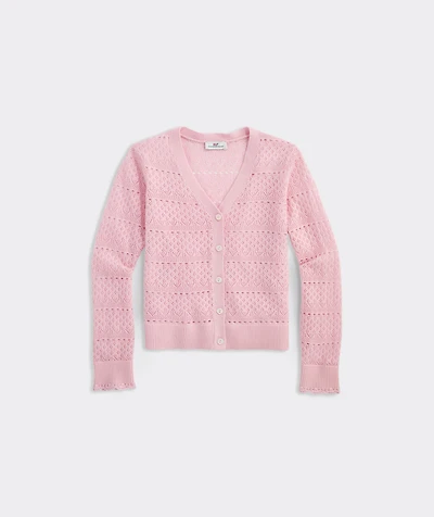 Girls' Pointelle Cardigan