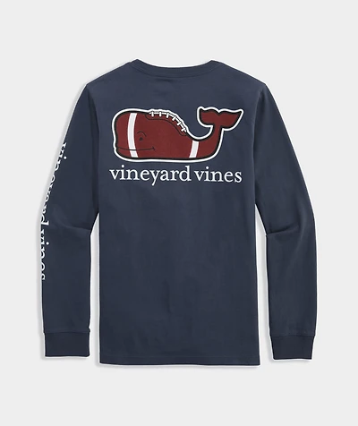 Boys' Football Whale Long-Sleeve Pocket Tee