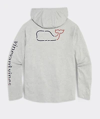 On-The-Go Whale Outline Long-Sleeve Harbor Performance Hoodie Tee