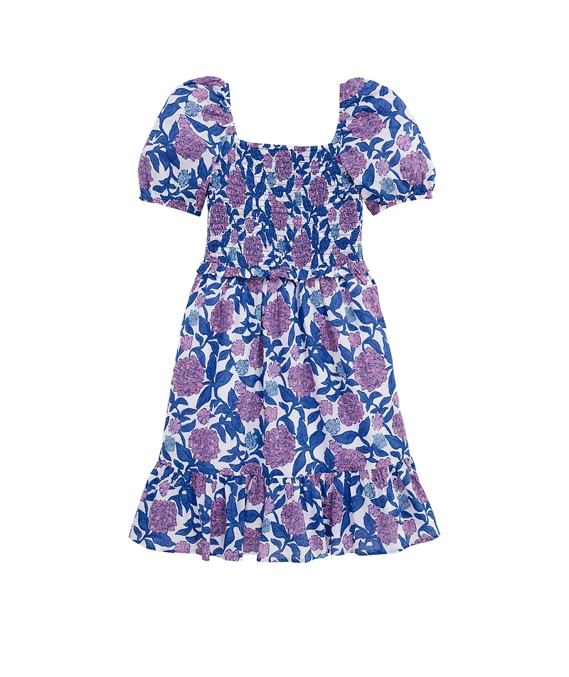 OUTLET Girls' Hydrangea Floral Smocked Dress