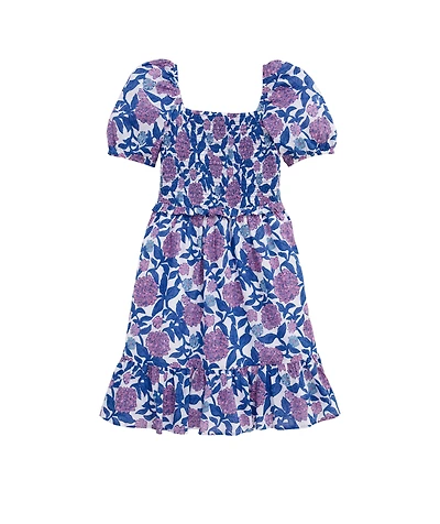 OUTLET Girls' Hydrangea Floral Smocked Dress