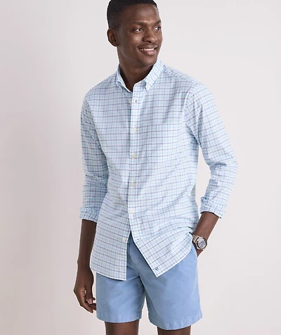 Moorings Tattersall Performance Cotton Shirt