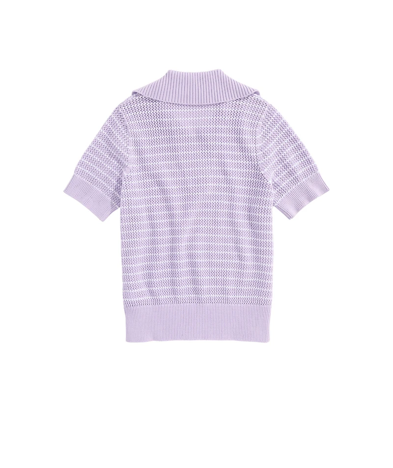 OUTLET Women's Short-Sleeve Polo Sweater