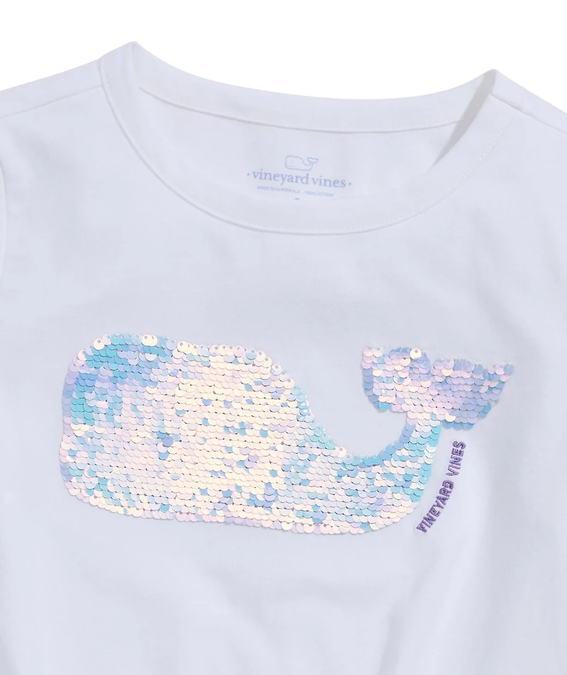 OUTLET Girls' Flip Sequin Tie-Front Top