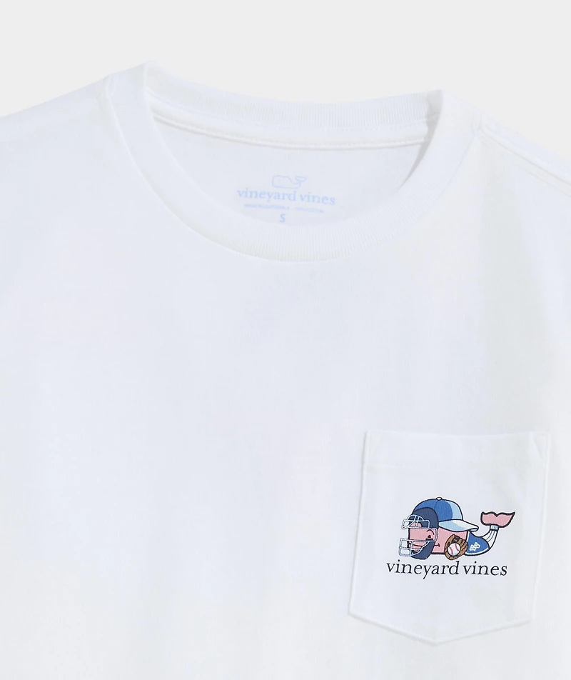 Boys' Baseball Catcher Whale Short-Sleeve Pocket Tee