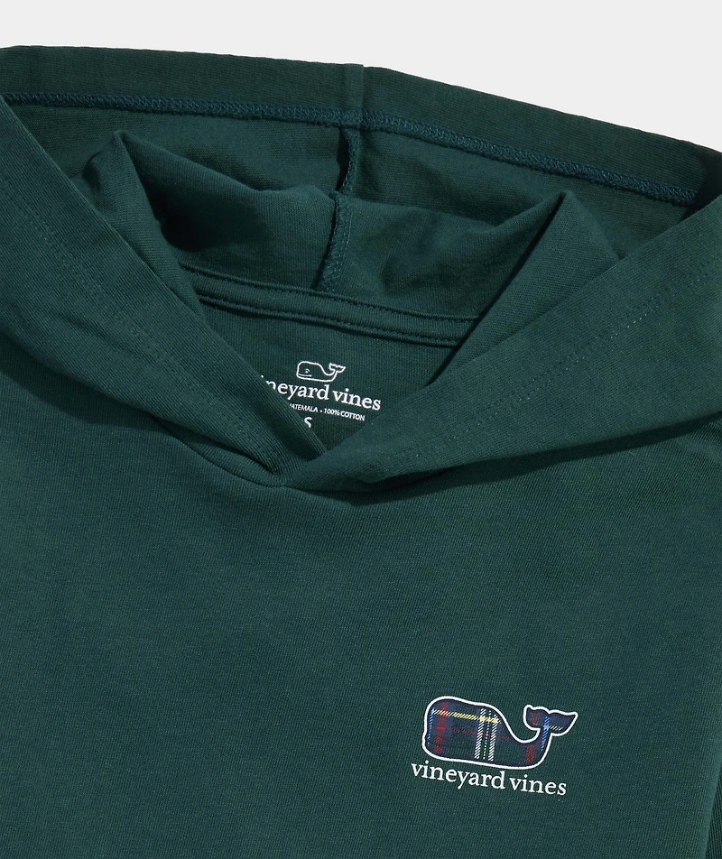 Boys' Plaid Whale Hoodie Tee