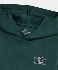 Boys' Plaid Whale Hoodie Tee