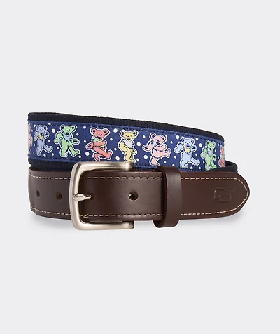 Grateful Dead x vineyard vines Dancing Bears Canvas Club Belt