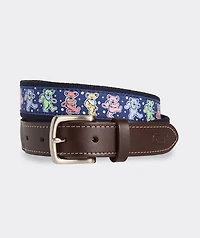 Grateful Dead x vineyard vines Dancing Bears Canvas Club Belt