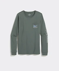 Edie Floral Dynamic Whale Fill Long-Sleeve Pocket Tee
