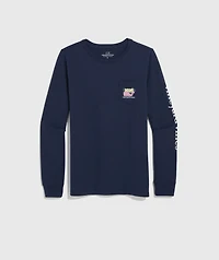 Women's 2026 New Year's Eve Whale Long-Sleeve Pocket Tee