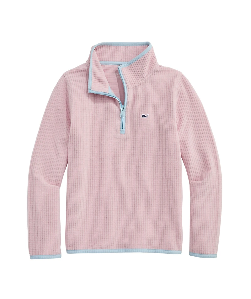 OUTLET Girls' Grid Fleece Quarter-Zip