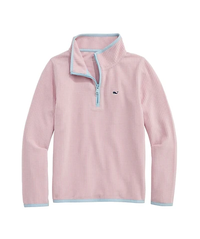 OUTLET Girls' Grid Fleece Quarter-Zip