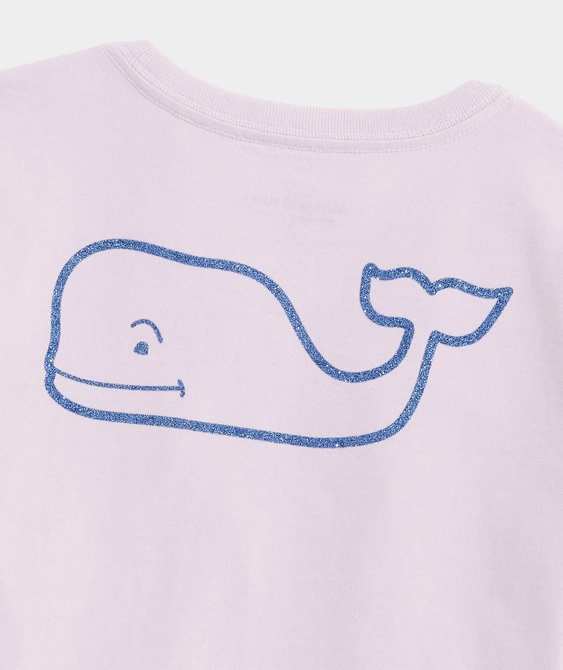 Girls' Glitter Whale Short-Sleeve Pocket Tee