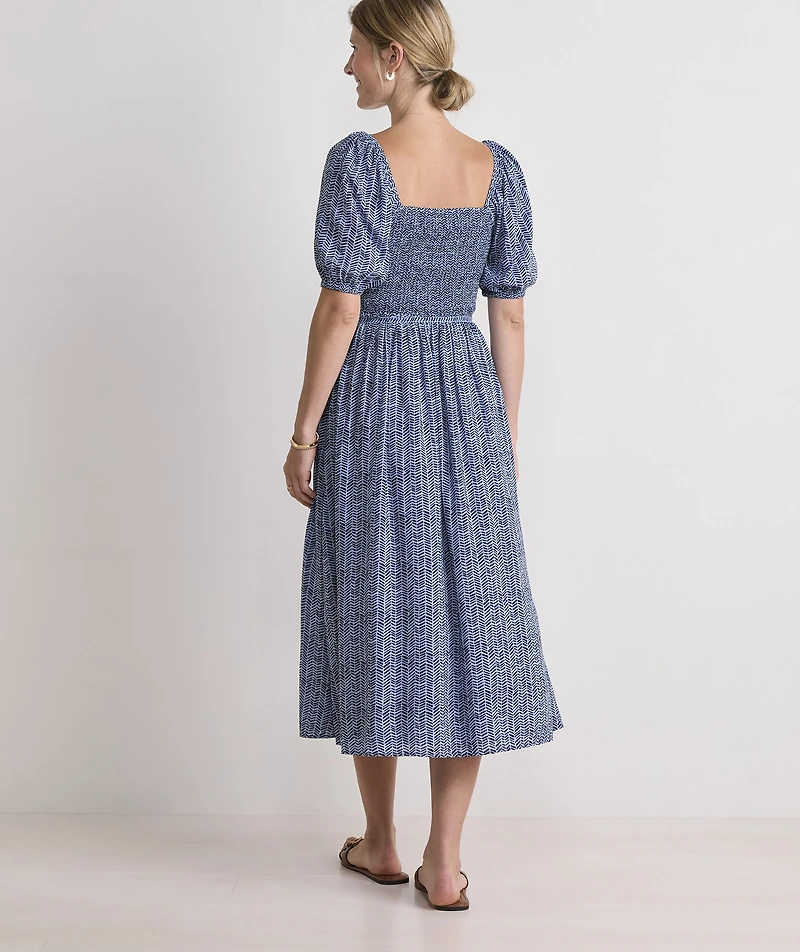Ellen Puff-Sleeve Midi Dress
