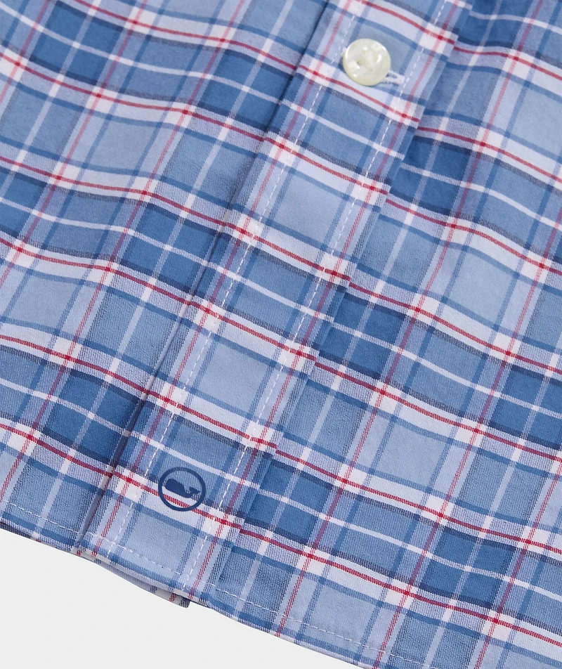 Plumeria Plaid Performance Cotton Shirt