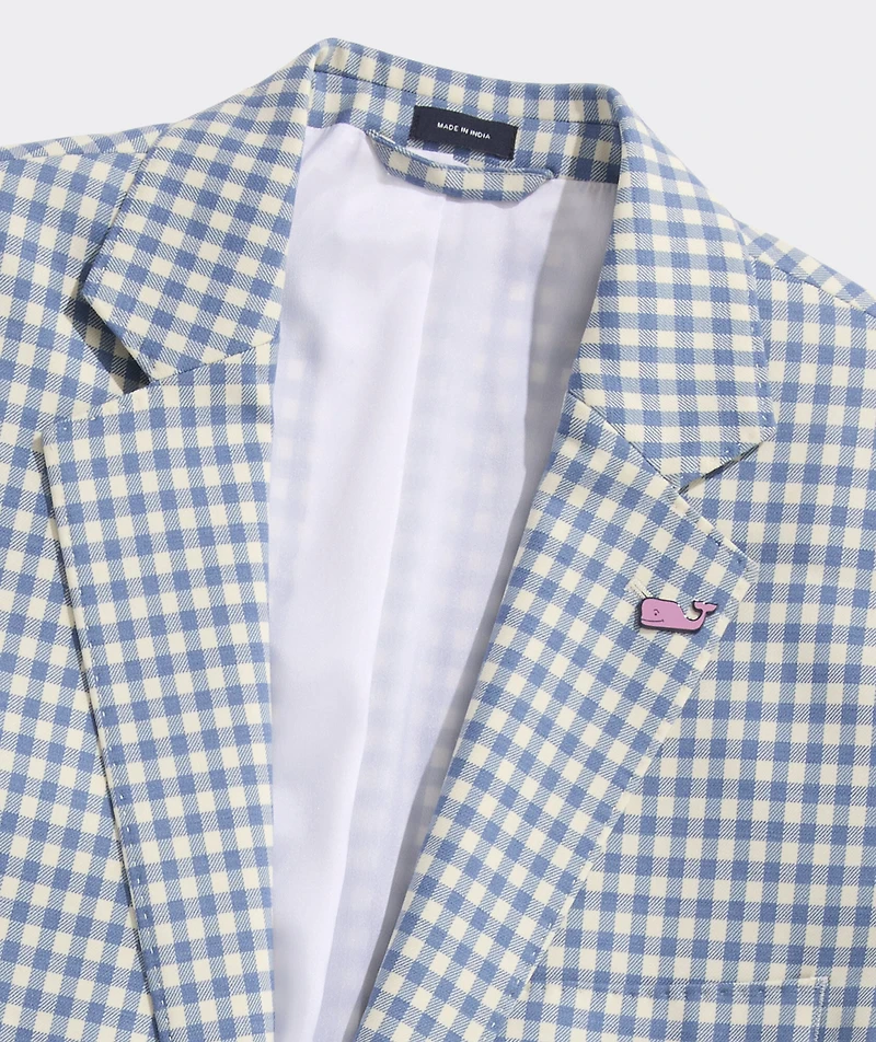 White Bay Gingham Wool Blazer