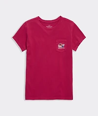 Girls' Glitter Cheerleader Whale Short-Sleeve Pocket Tee