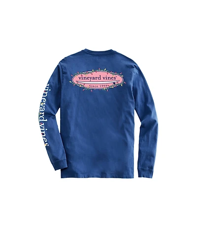 OUTLET Kids' Holiday Lights Surf Logo Long-Sleeve Pocket Tee