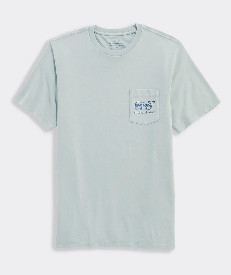 Drift Dye Surf Palm Sail Whale Short-Sleeve Pocket Tee