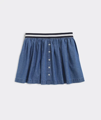 Girls' Chambray Button-Front Skirt