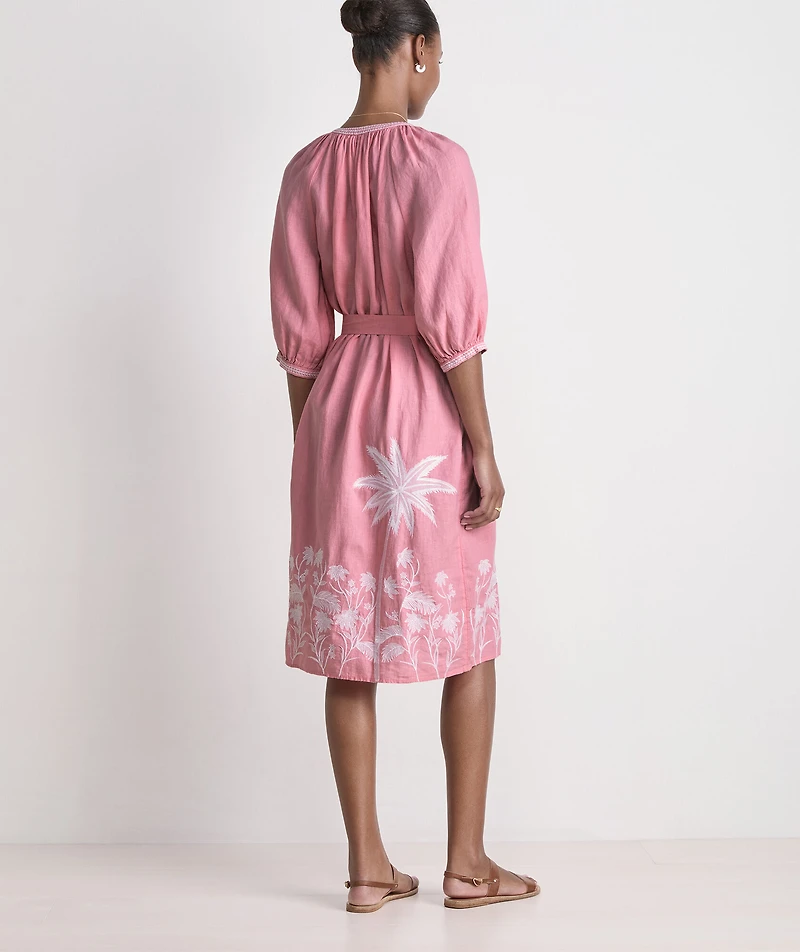 Linen Midi Cover-Up Dress