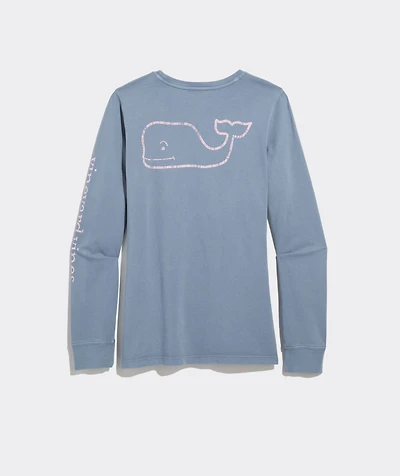 Garment-Dyed Vintage Whale Long-Sleeve Pocket Tee