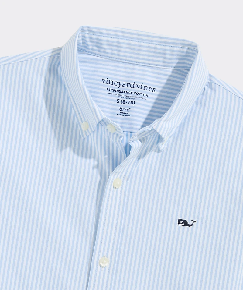 Boys' Stripe Performance Cotton Shirt