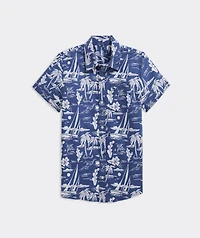 Boys' Printed Cotton Short-Sleeve Shirt